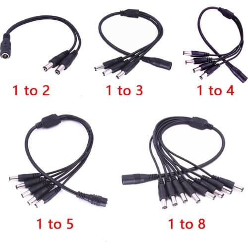 DC 1 to 2/3/4/5/8 Power Split Splitter Cable 2.1*5.5mm for CCTV Camera Security DVR Accessories LED Light Strip