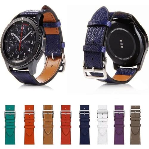 22mm Genuine Leather Replacement Band Watch Strap for Samsung Gear S3 Classic / Gear S3 Frontier