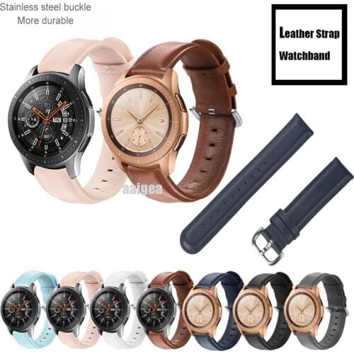 20mm 22mm Calf Leather Band Strap for Samsung Galaxy Watch 42mm 46mm for Samsung Galaxy Watch3 41mm 45mm watchband