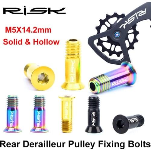 RISK M5x14.2 Bicycle Rear Derailleur Pully Jockey Wheel Fixed Bolt Screw Titanium Alloy MTB Road Bike Shifter Guide Roller Screw