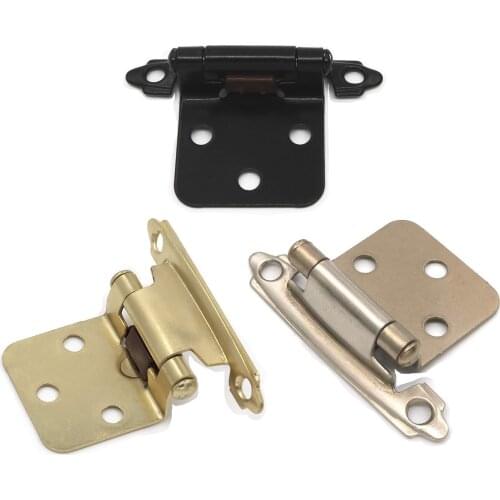 Self Close Cabinet Hinges Brushed Nickel Cabinet Hinges Variable Overlay Door Hinges Face Mount Black Hinge 1Pair(2units)