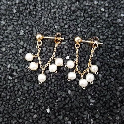 Lii Ji AAA Real Nearround Freshwater Pearl Beads 925 sterling silver Gold Color Handwork Stud Earrings