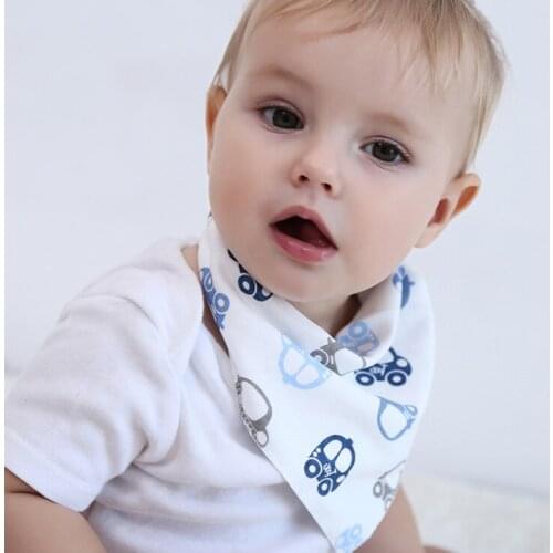 New Baby Saliva Towel Baby Triangle Towel Cotton Newborn Double-layer Buckle Bib Children Scarf Cartoon Cotton