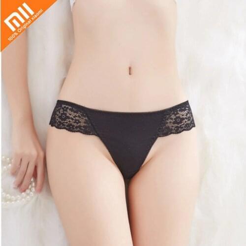 Xiaomi 3pcs Sexy Lace Thong Cotton Comfortable Breathable Womens Underwear Sweat-absorbent Quick-drying Briefs Underpants