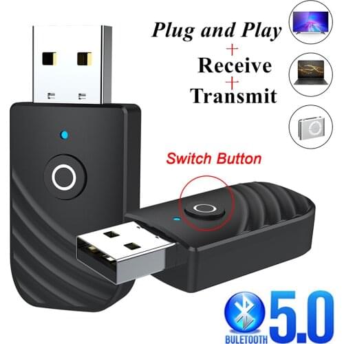 USB Bluetooth 5.0 Adapter 3.5mm AUX Bluetooth Audio Receiver Transmitter Wireless Dongle Adapter For Car TV Speaker