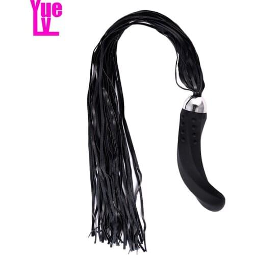 YUELV Black Sexy Whip Vibrator For Women Fetish Bondage Spanking Whip Vibrating Dildo Adult Game Sex Toys For Couples Flirting