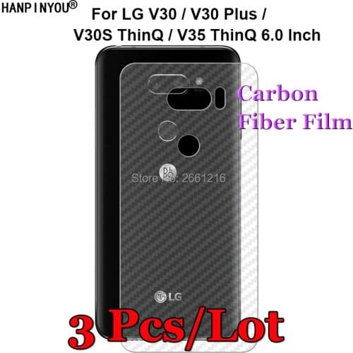 3 Pcs/Lot For LG V30 / V30 Plus / V30S / V35 ThinQ 3D Non-slip Clear Carbon Fiber Back Film Screen Protector Protective Sticker