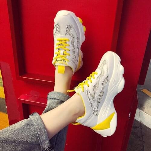 Womens sneakers spring new Low-top lace non-slip comfort thick sole elasticity Casual wild platform walking tide shoes U27-04