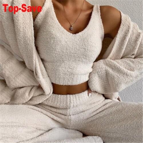 Wholesale 2021 New Knitted Casual Women Two Piece Set Long Jumpsuit Winter Female Solid Tracksuit Womens Autumn Soft Warm Sets