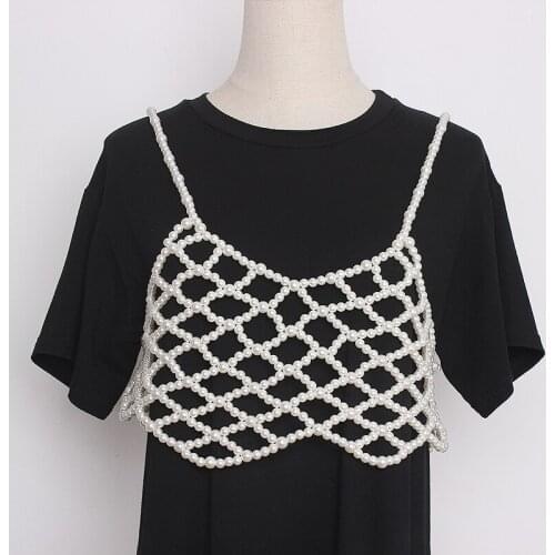 Womens Runway Fashion Pearl Knitted Vest Cummerbunds Female Dress Corsets Waistband Belts Decoration Wide Belt TB1637