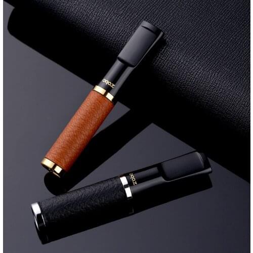 Zobo genuine cigarette holder filter mens circulation clean lung filter, both thick and fine cigarette genuine leather