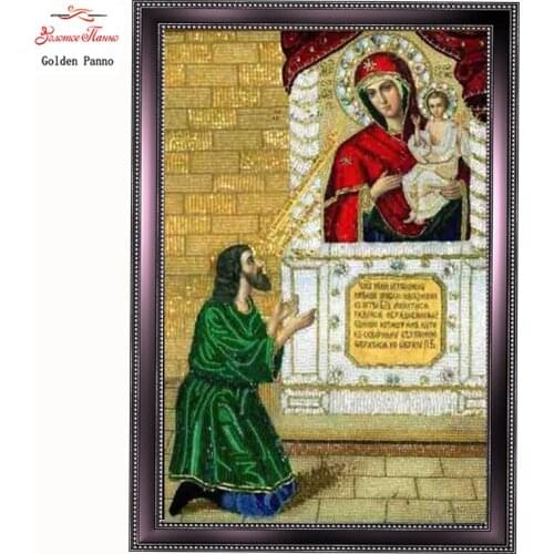 Golden Panno Needlework DIY DMC Cross stitch Sets For Embroidery kits Precise unprinted religion Patterns Counted Cross-stitch08