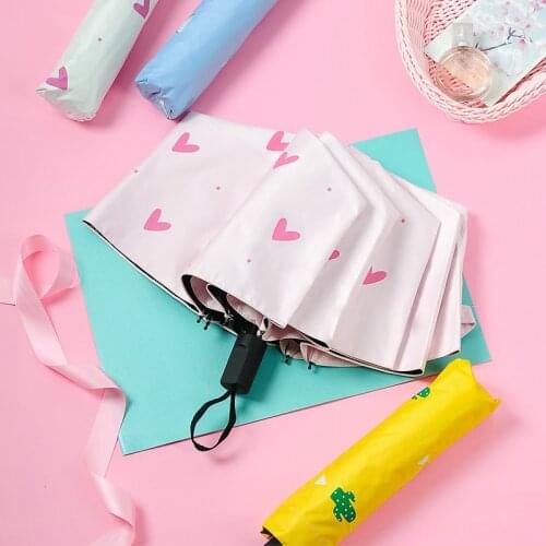 Small fashion folding umbrella rain parasol girl UV protection waterproof portable travel umbrella boy girl