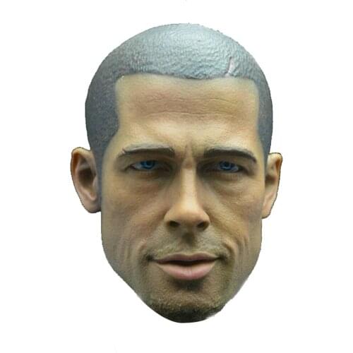 1/6 Soldier Head carving Fight Club Brad Pitt Head Sculpture Bald Edition Spot Head Sculpture for 12 inches Action figure body