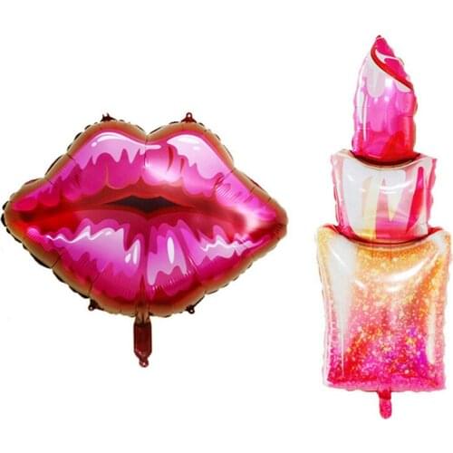 1PC Bridal Shower Balloons Lipstick Kiss Me Lips Foil Balloon Valentines Day gift