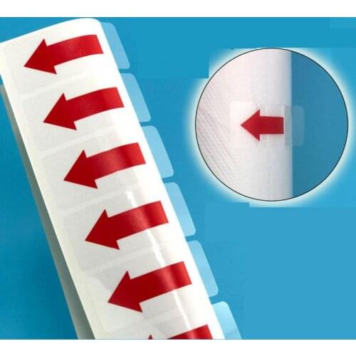 100pcs/5 sheets Red & Green Arrow Removable Adhesive Stickers Transparent Seal Labels for Bags, Boxes, Marking Sticker