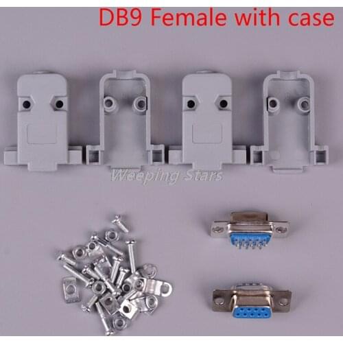 2Set Connector RS232 Serial Port Connectors DB9 Female Male Socket Shell Plastic Plug Connector 9pin COM Socket Adapter