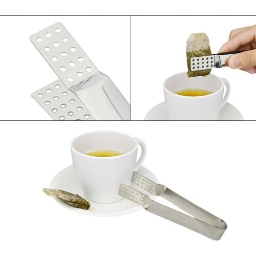 200pcs Stainless Steel Tea Bag Clip Anti-hot Clamp Sugar Tong Tea Accessories Small Food Clips Teabag Squeezer wen6168