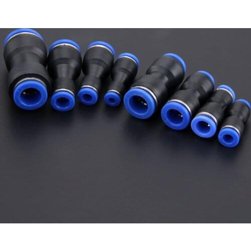 5Pcs Plastic Pneumatic Fittings Push In Straight Reducer Union Connector for Air Vacuum Hose Quick Joint Coupler Pneumatic Parts