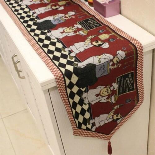 American Country Classic Pattern Bearded Chef Table Runner Long Tablecloth Tableware Placemat Cotton Home Textiles Table Cover