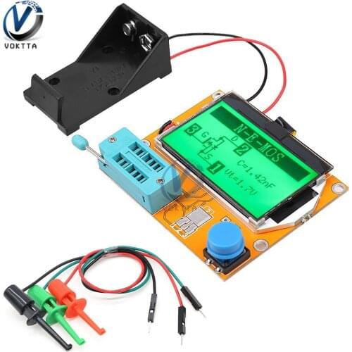 LCR-T4 Mega328 Digital Transistor Tester Diode Triode Capacitance LCR T4 Meter 12864 9V LCD Screen For MOSFET/JFET/PNP/NPN