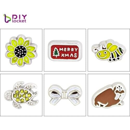 Diylocket 10pcs Floating Charms Zinc Alloy Rhinestone Charms For Floating Lockets & Floating Locket Bracelet LSFC014-683