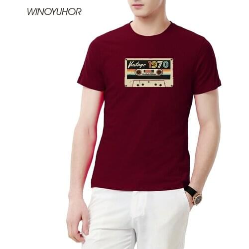 Vintage 1970 Limited T-Shirt Men Graphic Tops Tees 50 Years Old 50th Birthday Gift T Shirt 100% Cotton Tshirt Hip Hop Clothing