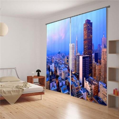 Customized City Beauty Luxury 3D Blackout Window Curtain Drapes For Living room Bed room Hotel Wall Tapestry Cortinas