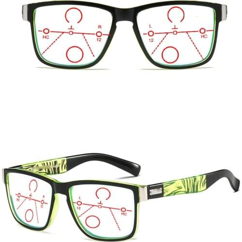 TR90 Classic Trend Oversized Square Progressive Multifocal Reading Glasses +0.75 +1 +1.25 +1.5 +1.75 +2 +2.25 +2.5 +2.75 To +4