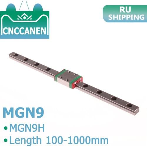MGN9 Miniature Linear Rail Slide 100mm 250mm 300mm 350mm 400mm 1000mm 1PCS MGN Linear Guide MGN9H Carriage Block CNC 3D Printer