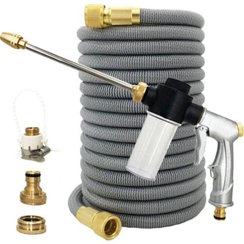 Multifunctional Water Gun Hose Garden Hose Retractable Magic Rubber Hose EU High Pressure Car Wash Hose And Metal Spray Gun