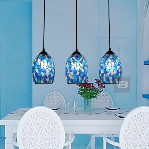 Fashion Multithread bohemia mosaic stained glass pendant light dining room bedroom hanglamp E27 110-240V