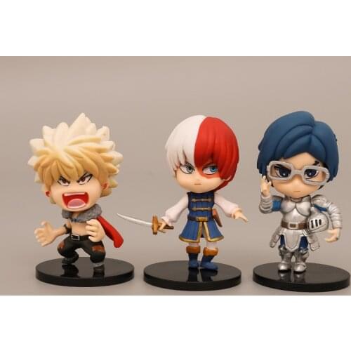 My Hero Academia 6 Pcs/Set Midoriya Bakugou Shoto Cute Movie Cos Ver. PVC Action Figure Age of Heroes Collect Model Gift Doll