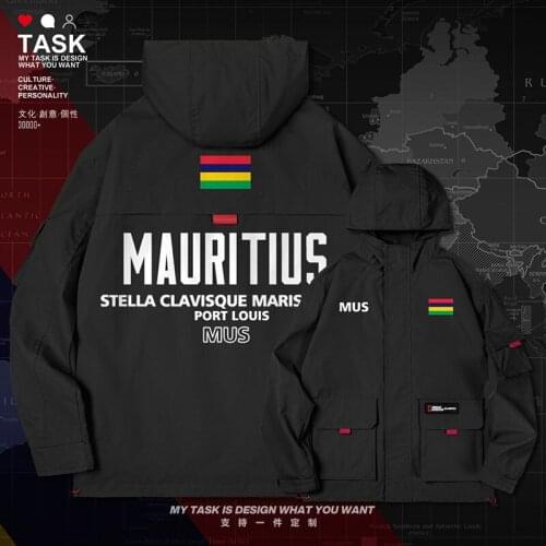 Mauritius MUS Maurice Moris Mauritian men jacket hooded nation flag long sleeve coat streetwear windbreaker top autumn clothes