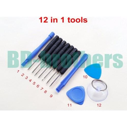 12 in 1 Opening Tools Kit Screwdriver Repair Tool T3 T4 T5 T6 For iPhone Samsung MOTO Nokia SIEMENS Phone 100sets/lot