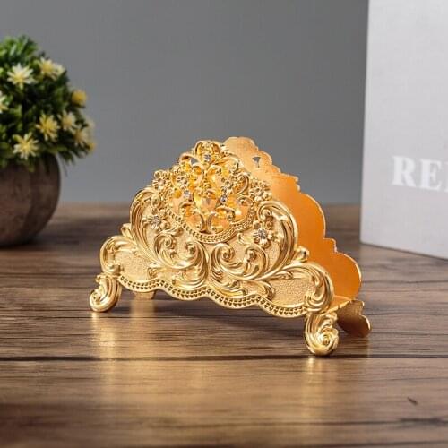The New sliver/gold napkin paper holder towel alloy metal tissue blcok rack desk home hotel table decorative box ZJJ007C
