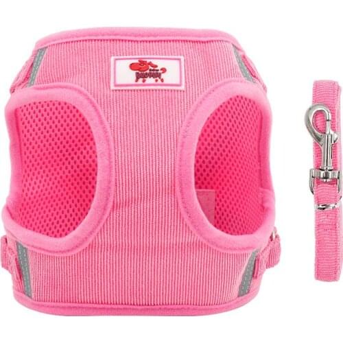 New Vest Harnesses Adjustable Reflective Corduroy Vest with Leash Dog Supplies Pet Dog Outdoor Walking Harnesses Dogs Clothes