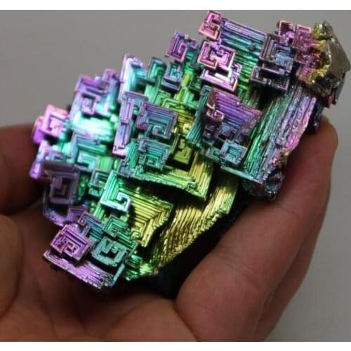 OOTDTY Rainbow Bismuth Crystals 20g/50g Metal Mineral Specimen