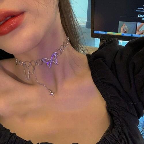 Necklace for Women Exquisite Butterfly Women Choker Fashion Geometry Clavicle Chain Necklace Jewelry Wholesale