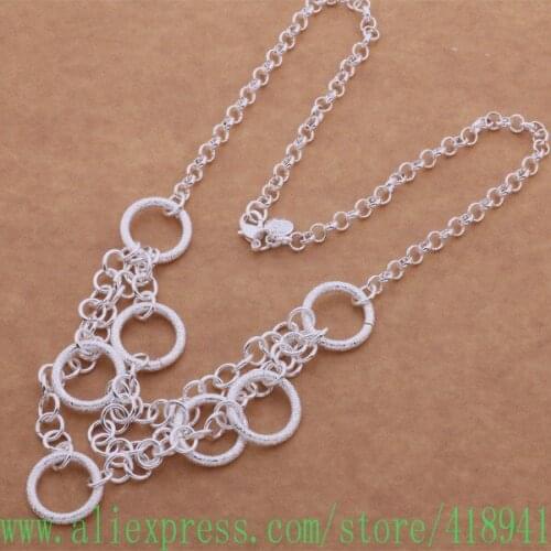 Silver Plated Necklace, Silver Plated fashion jewelry Sandy circle necklace /epvanhca bqxakiea AN522