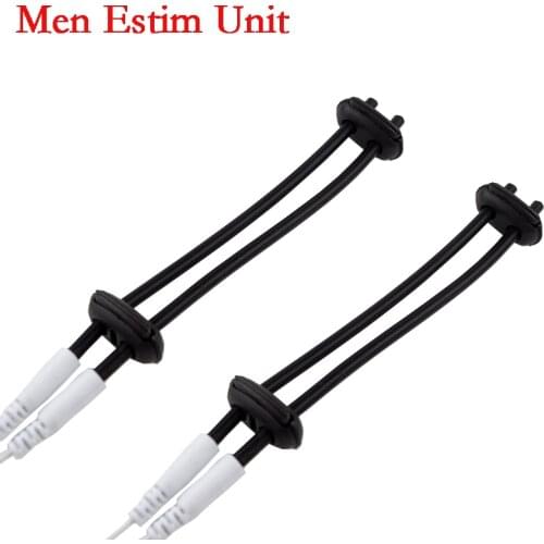 Parallel Bi-Polar Conductive Rubber Electrode Men Estim Unit Adjustable Cock Ring Machine 4mm OD 1.5mm ID