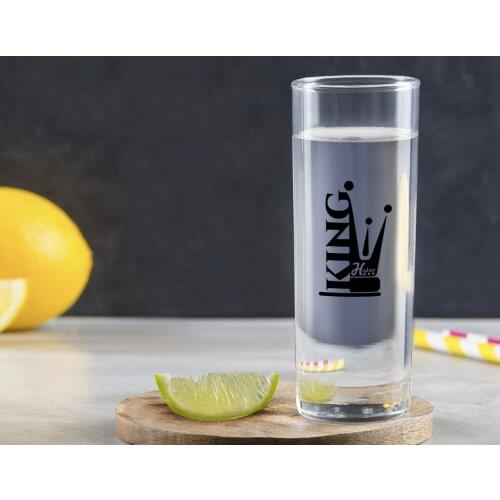 Personalized Colorful Printed King Design Vodka Bardağı-1