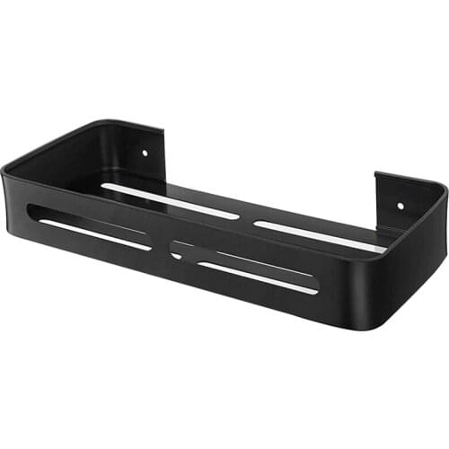 Shower Caddy with Soap Dish Holder & Hooks, Aluminum Wall Mounted No Drilling Bathroom Baskets Shelf