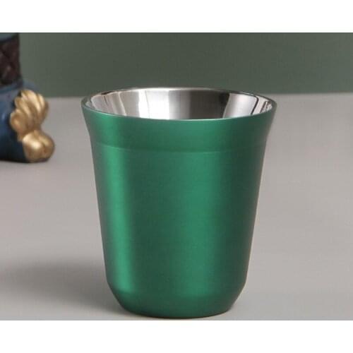 Portable Stainless Steel Coffee Cups Non-slip Double Wall Drink-ware Heat- Resistant Water/Mike Mug Eco Friendly