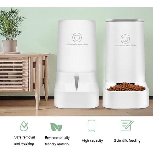 Pet Feeder Automatic Cat Feeder 2.1KG Food Dispenser 3.8L Water Bowl Large Capacity Puppy Food Drinker Water Feeder Pet Supplies
