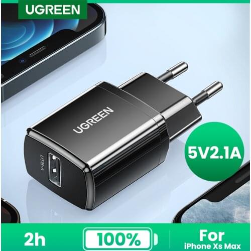 UGREEN USB Charger for iPhone X 8 7 iPad 5V 2.1A Fast Wall Charger EU Adapter for Samsung S9 Xiaomi Mi 8 Mobile Phone Charger
