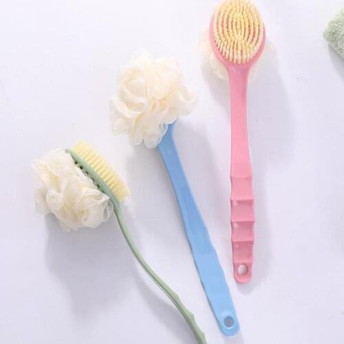 Long Handle Bath Brush Body Back Massager Mud Bath Artifact Brush Flower Brush Bath Towel Massage