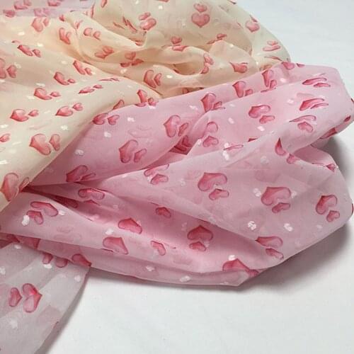 Chiffon swissdot printed soft silky polka dot dress fabric swiss dot chiffon fabric dress material 100*150cm