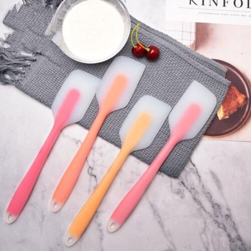 Silicone Heat Resistant Integrate Handle Silicone Spoon Scraper Spatula Mixing Batter Pastry Tools Kitchen Utensil Accessories