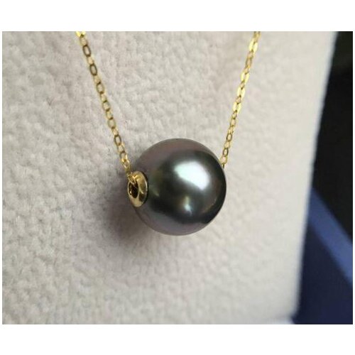 Tahiti Black Pearl Sea Passepartout Pendant necklace round light adjustable length